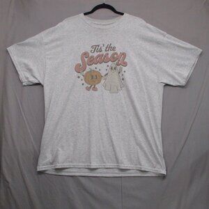 Halloween Graphic Print T-Shirt Gray Men Size | XXL